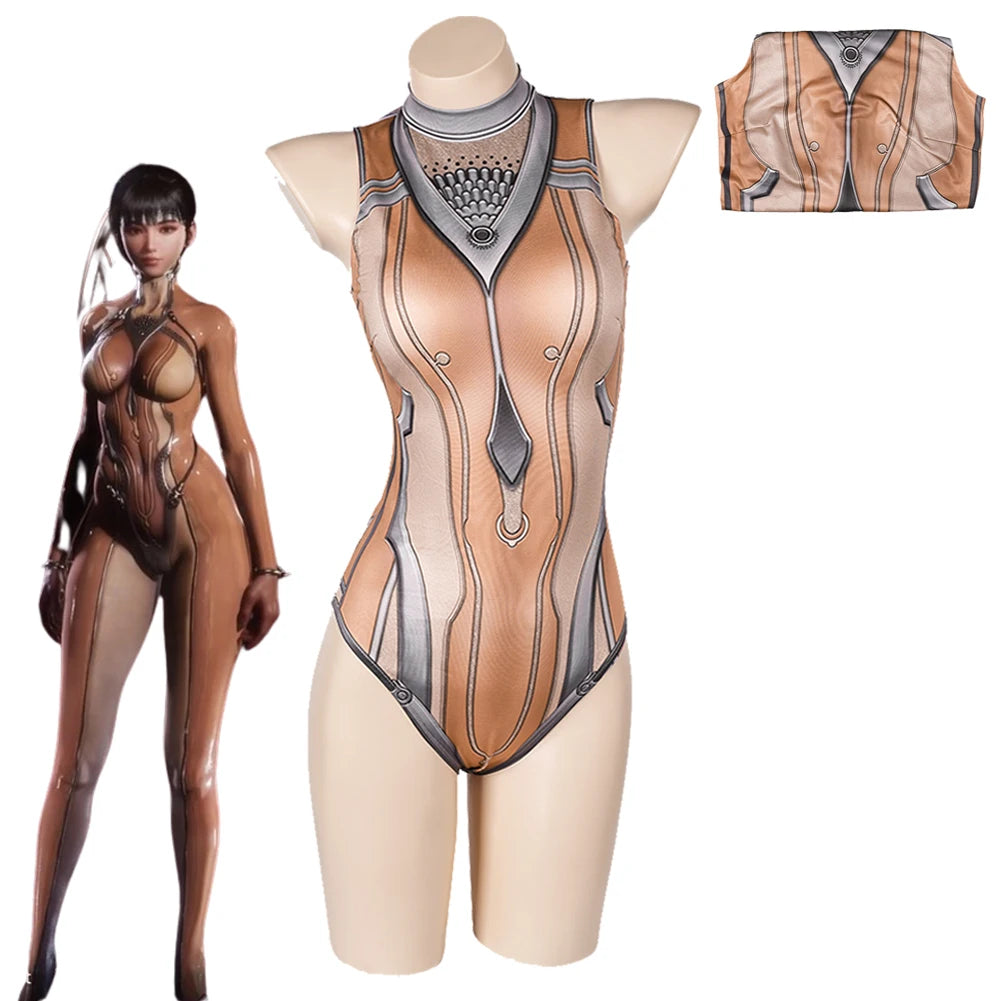 EVE 07 Brown One-Piece Swim Suit Cosplay - Stellar Blade