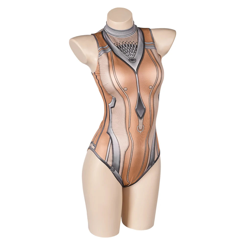 EVE 07 Brown One-Piece Swim Suit Cosplay - Stellar Blade